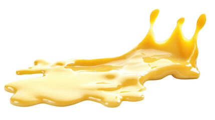 Sweet yellow custard splashing on transparent background