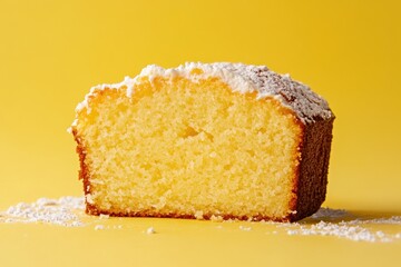 A Sliced Lemon Loaf Cake With Powdered Sugar