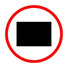 Fototapeta premium illustration of black stop button in red circle and isolated white background