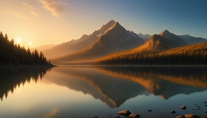 sunrise over lake