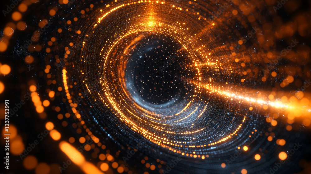Poster technology background. abstract circular wave of particles. futuristic dotted wave. visualization of