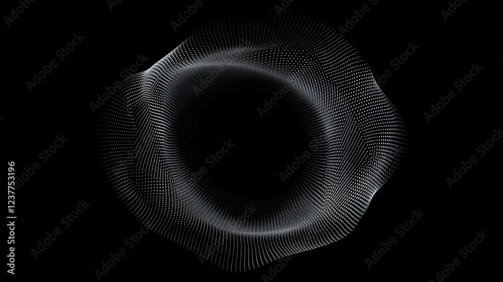 Poster technology background. abstract circular wave of particles. futuristic dotted wave. visualization of