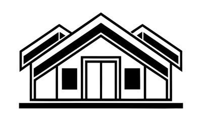 sleek modern house icon. minimalist geometric home design. professional real estate vector logo.