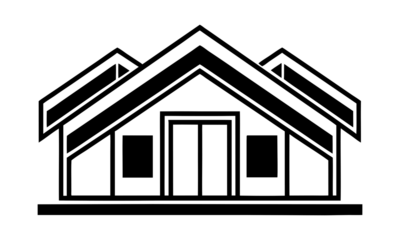 sleek modern house icon. minimalist geometric home design. professional real estate vector logo.