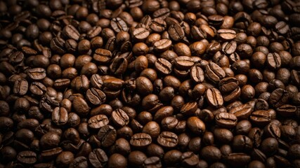 Fototapeta premium Roasted Coffee Beans Background Texture