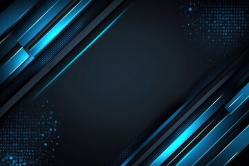 Abstract blue and black geometric background design
