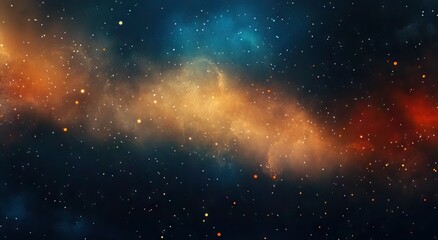 Obraz premium An abstract dark background with a golden frame and cosmic elements. AI generated illustration