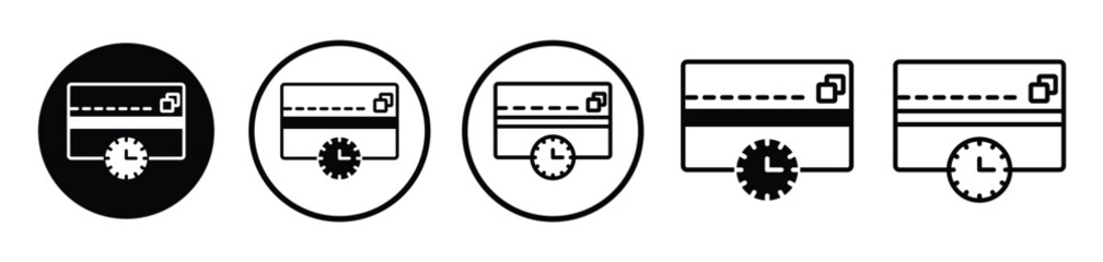 Credit history thin line vector icon set.