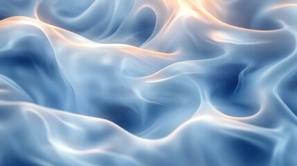 Obraz premium Abstract blue fabric waves, flowing texture, background design, website use