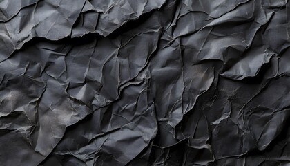 Crumpled Black Paper Texture Background