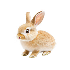 Obraz premium Adorable Baby Bunny Rabbit Sitting on White Background