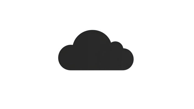 Dark cloud computing icon on transparent background symbolizing data storage