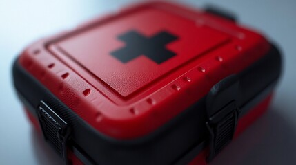 Red First Aid Kit Close-Up: Emergency Preparedness