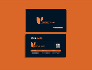 Double-sided creative business card template. Modern presentation card with company logo. Vector business card template. Visiting card for business and personal use. Vector illustration design.