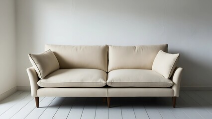 Elegant Cream Sofa – Minimalist and Cozy Couch for Modern Interiors