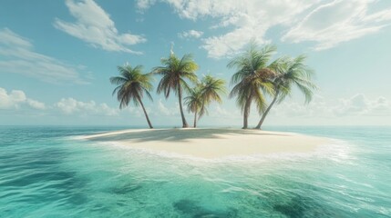 Fototapeta premium Tropical Paradise: Secluded Island Getaway
