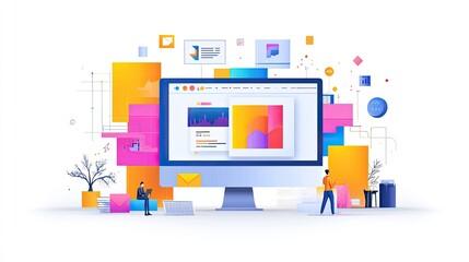 Brand development in the digital space, including website design, social media presence, content creation, and online advertising to establish a strong digital brand identity.