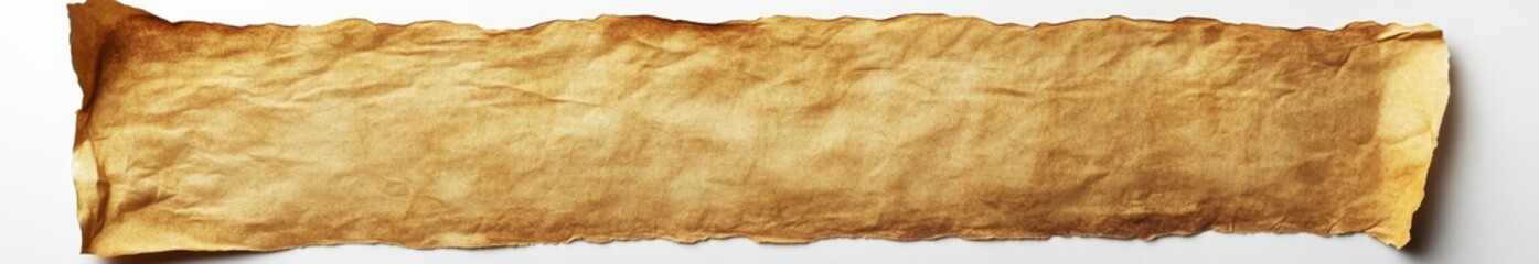 Aged paper scroll on white; texture background; design
