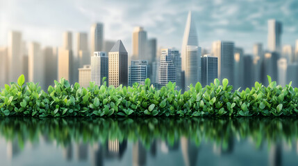 Fototapeta premium Green Cityscape Eco-Friendly Urban Future