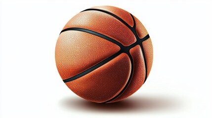 Fototapeta premium A high-quality image of a basketball, showcasing its texture and unique design. Perfect for sports-related projects or articles about basketball.