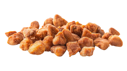 Pile of cracklings isolated on transparent background