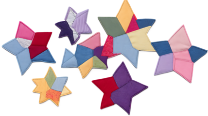 Vibrant Fabric Star Patch Set in Bold Colors

