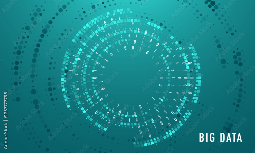 Poster abstract big data visualization. big data code representation. graphic concept for your design