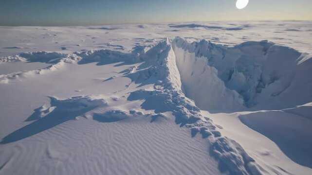 Stunning North Pole Frozen Wonderland with Endless Snow, Generative AI