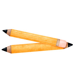Yellow pencil cartoon school 