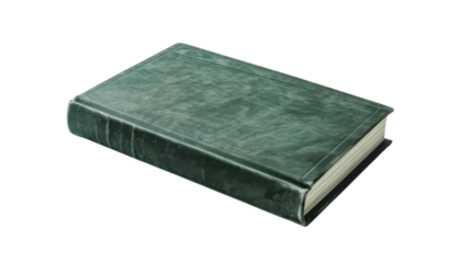 Closed green book isolated on transparent background, perfect for educational or literary projects