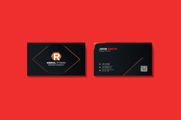 Double-sided creative business card template. Modern presentation card with company logo. Vector business card template. Visiting card for business and personal use. Vector illustration design.
