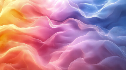 Obraz premium Abstract flowing waves of color blend seamlessly. Vibrant gradients create a dynamic, ethereal background. Soft, light, and perfect for modern designs. Fluid, dreamy, colorful, motion.