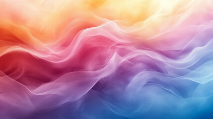 Obraz premium Abstract flowing waves of color blend seamlessly. Vibrant gradients create a dynamic, ethereal background. Soft, light, and perfect for modern designs. Fluid, dreamy, colorful, motion.