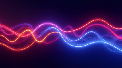Abstract Light Waves in Vibrant Colors of Blue, Pink, and Orange Against a Dark Background for Creative Digital Art Projects
