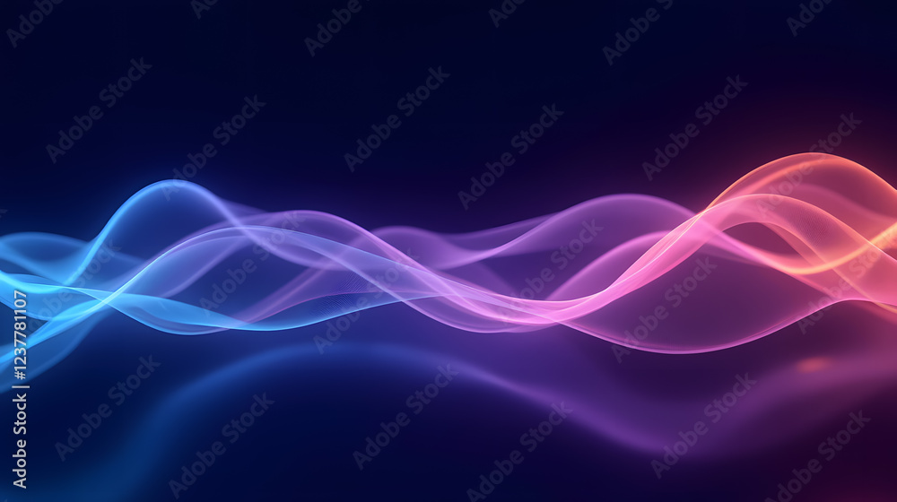 Poster abstract colorful waves of light on a dark background creating a vibrant and dynamic visual effect f