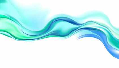 Fototapeta premium Abstract waves, flowing curves, turquoise and blue gradient, aquatic theme, smooth lines, dynamic composition, ethereal atmosphere, digital art, minimalist design, fluid motion, translucent effect, so