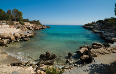 Yaprakli Bay Beach. A beautiful bay on the Mediterranean coast of Turkey. Silifke district, Mersin city, Turkey country