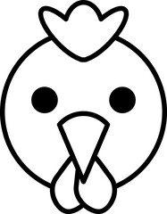 chicken icon vector outline