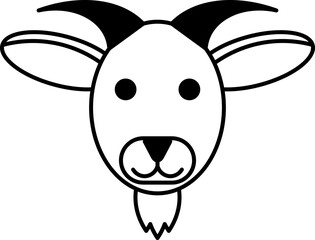 goat icon vector outline