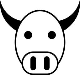 cow icon vector outline
