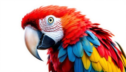Fototapeta premium Vibrant Scarlet Macaw Parrot Portrait Photography