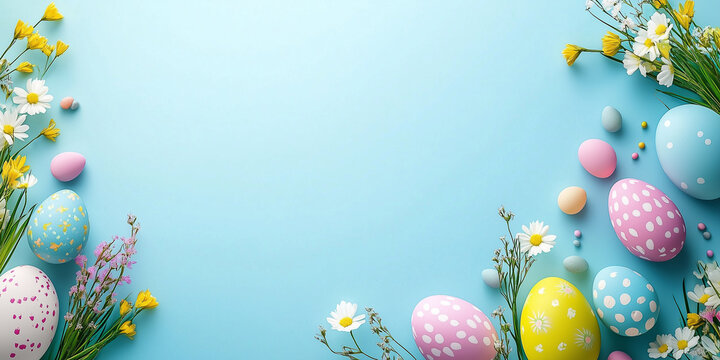 Fr&ouml;hliche Ostern-Hintergrund, Kartenvorlage, Ostereier, fr&ouml;hliche Ostern, Oster-Tapete, Werbeschild, Werbebanner, Frohe Ostern