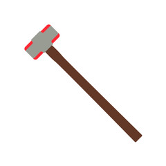 sledge hammer flat icon illustration color
