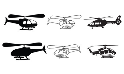 Different Types of Helicopter Illustrations