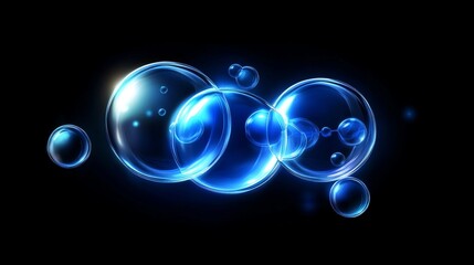 Abstract blue science technology background with glowing molecules, digital connections, and futuristic chemical structures, representing scientific innovation, molecular research, and biotechnology i