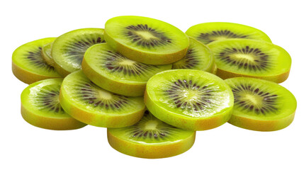 Fototapeta premium slice of kiwi fruit isolated on white background 