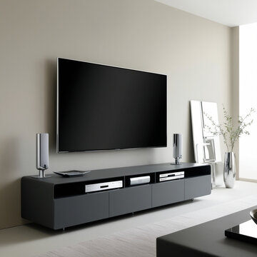 Interior design for a tv unit in modern design.