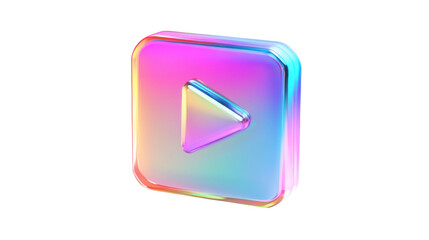 play button 3d isolated on white background 