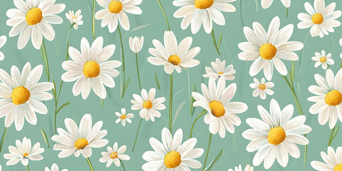 Obraz premium seamless pattern with camomiles