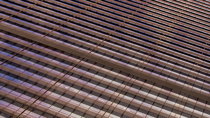 Modern Architectural Symmetry - Sleek facade with linear patterns and dynamic reflections. Ideal for architectural branding, design portfolios, or urban planning concepts.